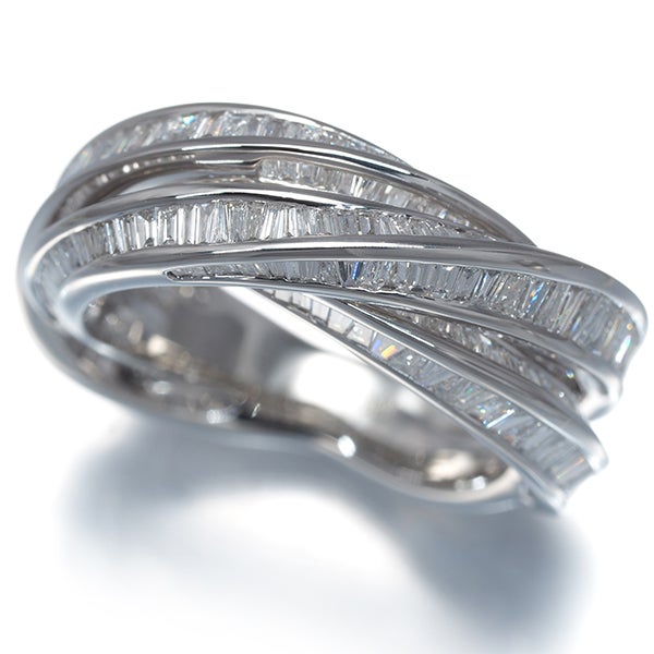 ダイヤ 2.00ct テーパーバゲットカット  リング Pt950 