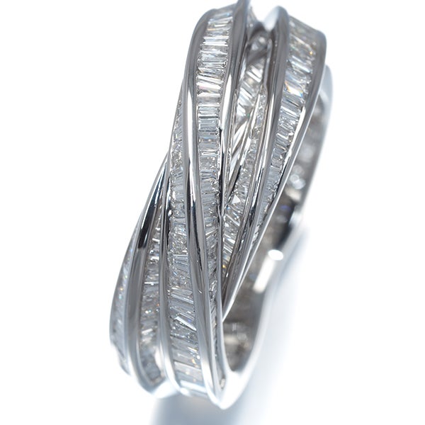  ダイヤ 2.00ct テーパーバゲットカット  リング Pt950 