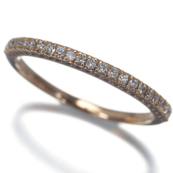 ダイヤ 0.15ct ハーフエタニティ  リング K18PG 