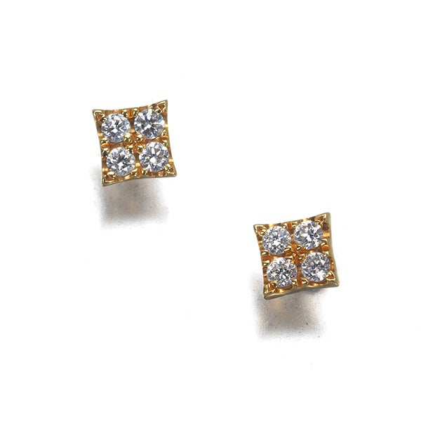 アーカー ピアス  ダイヤ 0.04ct/0.04ct エターナルライツスタッド  K18YG 保証書