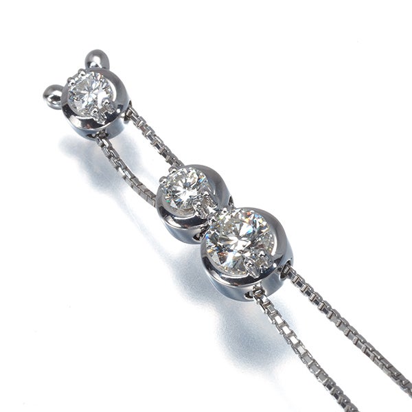 タサキ ネックレス  ダイヤ 0.60ct トリロジー 3P K18WG 
