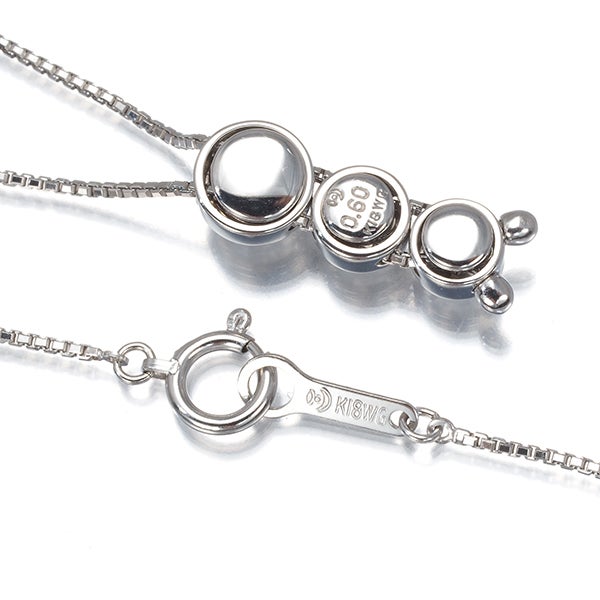 タサキ ネックレス  ダイヤ 0.60ct トリロジー 3P K18WG 