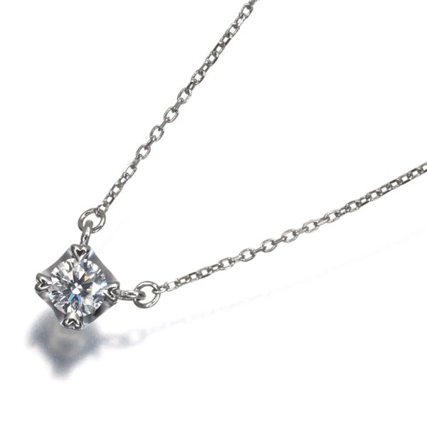 4℃ ネックレス  ダイヤ 0.220ct  一粒 Pt850 鑑別書