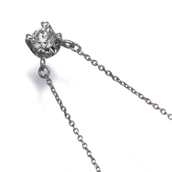 4℃ ネックレス  ダイヤ 0.220ct  一粒 Pt850 鑑別書