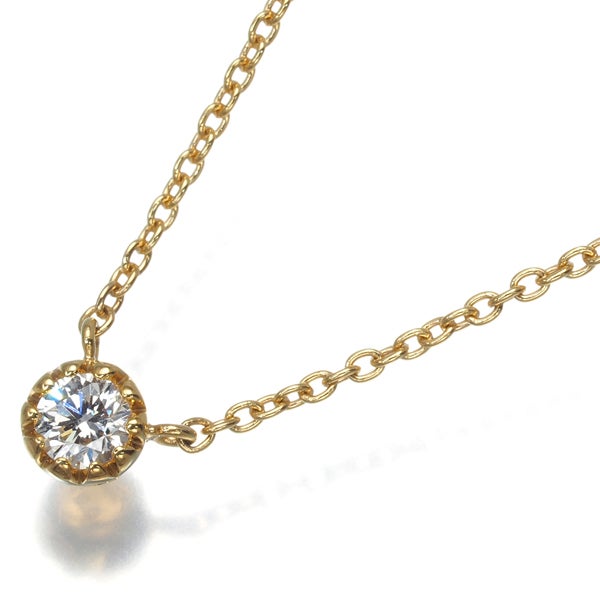 スタージュエリー ネックレス ダイヤ 0.07ct  一粒 K18YG 