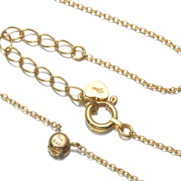 スタージュエリー ネックレス ダイヤ 0.07ct  一粒 K18YG 