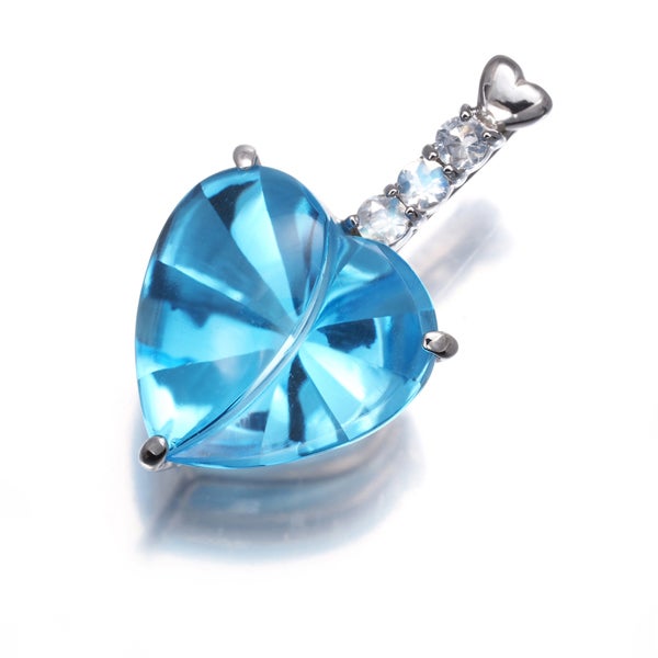 トパーズ 6.31ct ムーンストーン 0.10ct ハートシェイプ 特殊カット
