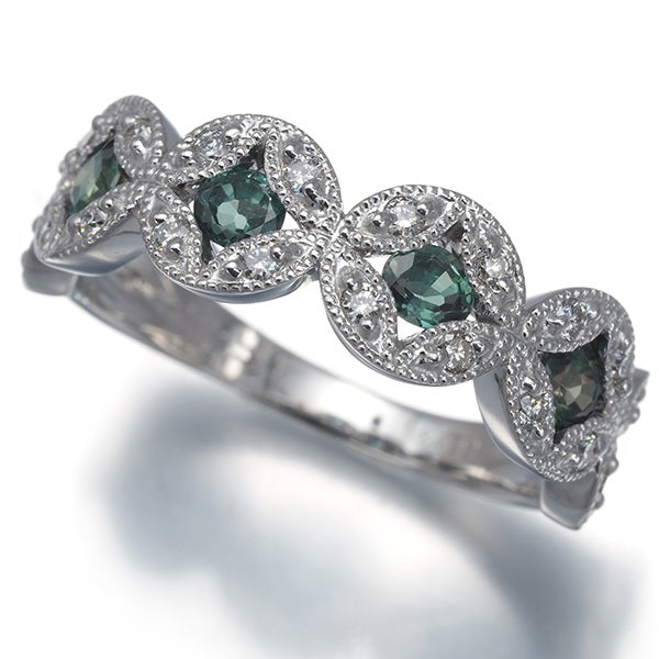 アレキサンドライト 0.63ct ダイヤ ダイヤモンド 0.22ct ミルグレイン