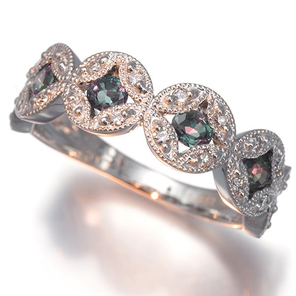 アレキサンドライト 0.63ct ダイヤ ダイヤモンド 0.22ct ミルグレイン