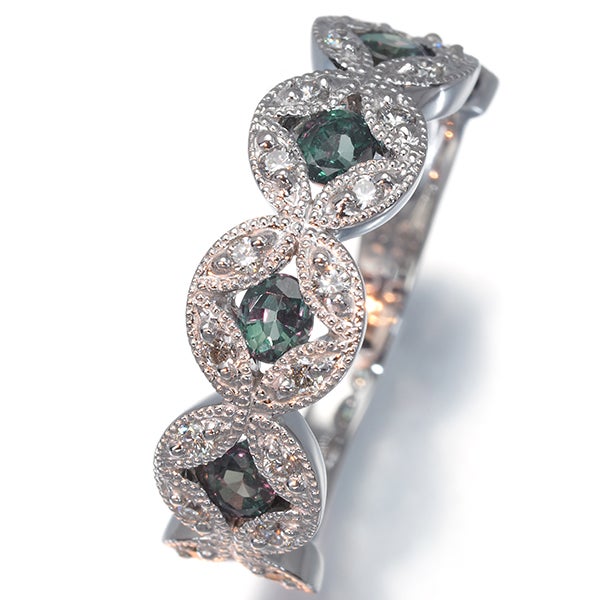 アレキサンドライト 0.63ct ダイヤ ダイヤモンド 0.22ct ミルグレイン