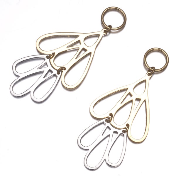 コンビカラー チャーム ピアス K18YG/WG 【中古】GENJ | グリーバー