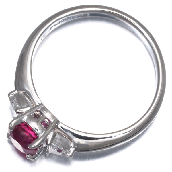 タサキ リング ルビー 0.94ct ダイヤ 0.20ct ピジョンブラッド トリリアント 11号 Pt900 鑑