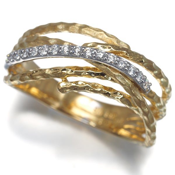 セイレーンアズーロ リング ダイヤ ダイヤモンド 0.12ct コンビカラー