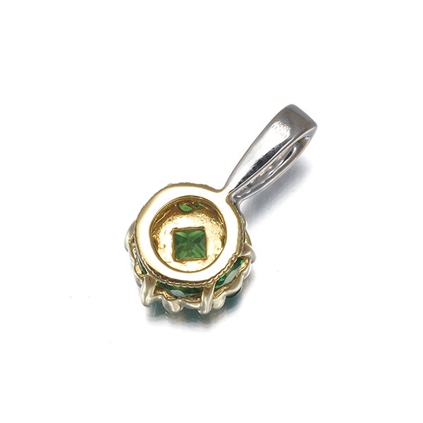 グリーンガーネット 0.50ct 2種カット コンビカラー ペンダントトップ