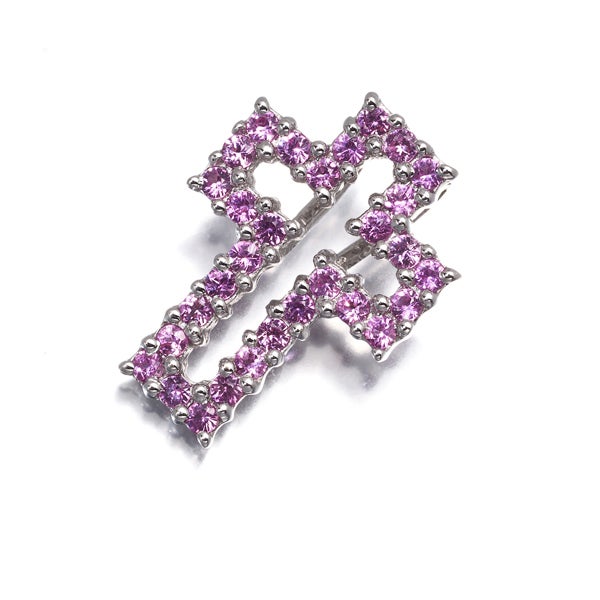 ポイントアップ対象商品】 ピンクサファイア 0.52ct クロス ペンダント