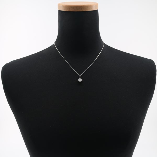 ミキモト ネックレス  ダイヤ 0.34ct  フラワー K18WG 