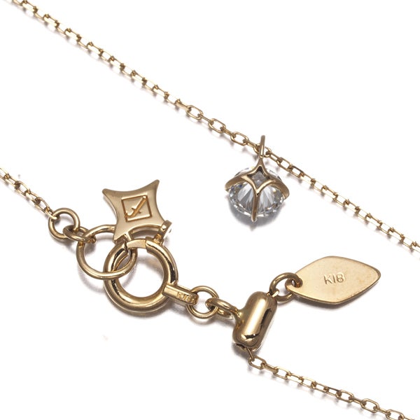 フェスタリア ネックレス  ダイヤ 0.204ct E SI2 EX  一粒 K18YG 鑑定書