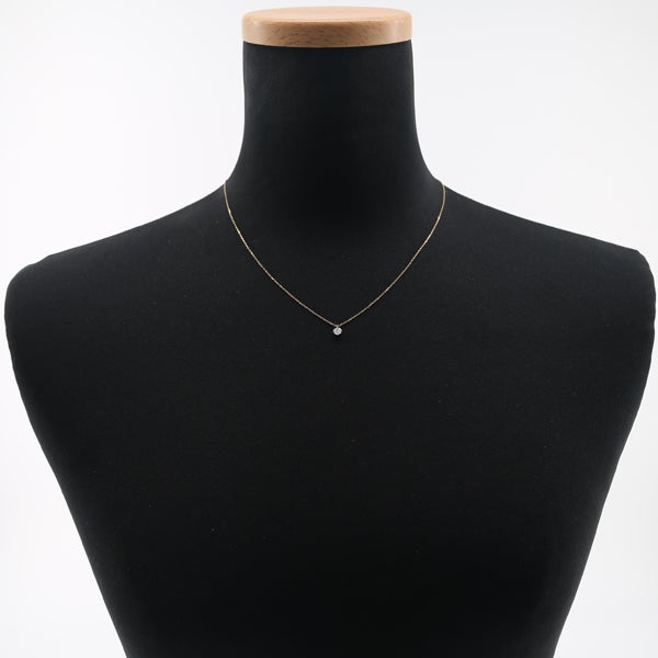 フェスタリア ネックレス  ダイヤ 0.204ct E SI2 EX  一粒 K18YG 鑑定書