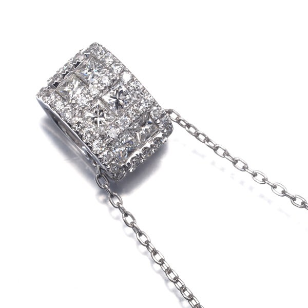 ポンテヴェキオ ネックレス  ダイヤ 0.47ct  プリンセスカット 2種カット K18WG 