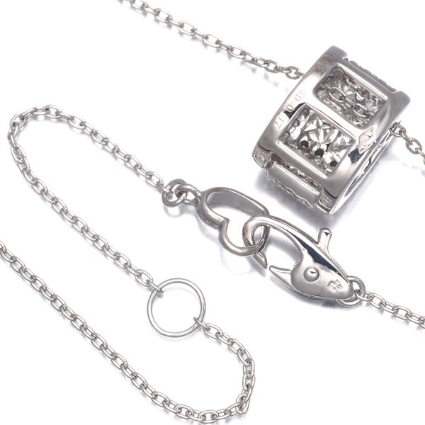 ポンテヴェキオ ネックレス  ダイヤ 0.47ct  プリンセスカット 2種カット K18WG 