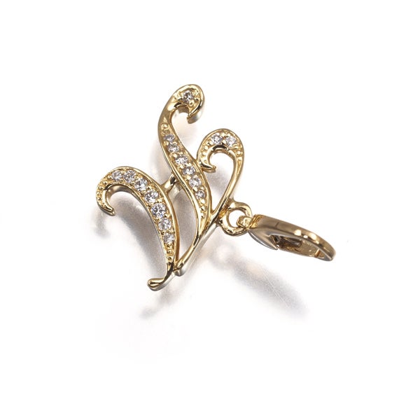ゆきざき ペンダントトップ  ダイヤ 0.05ct アルファプティ イニシャル H チャーム K18YG 