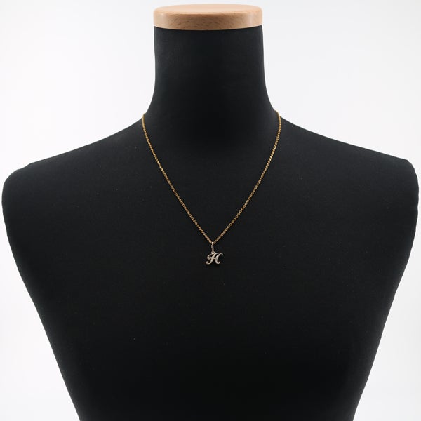 ゆきざき ペンダントトップ  ダイヤ 0.05ct アルファプティ イニシャル H チャーム K18YG 