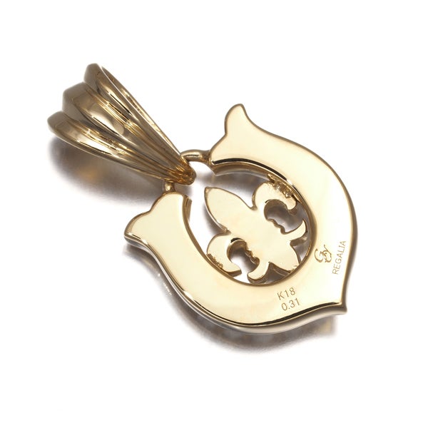 ゆきざき ペンダントトップ  ダイヤ 0.31ct レガリア ユリの紋章 K18YG 