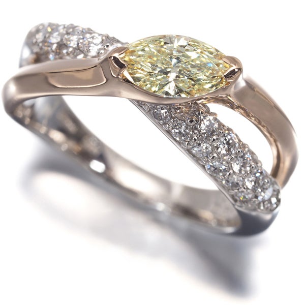イエロー&クリア ダイヤ ダイヤモンド 0.528ct/0.64ct マーキス パヴェ