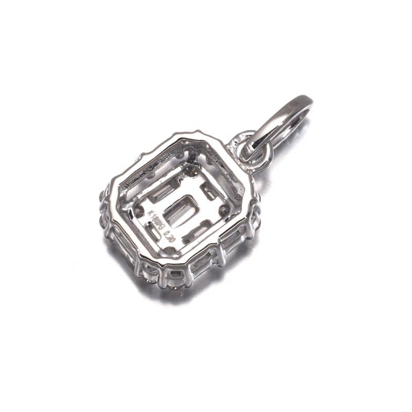  ダイヤ 0.30ct テーパー 2種カット  ペンダントトップ K18WG 